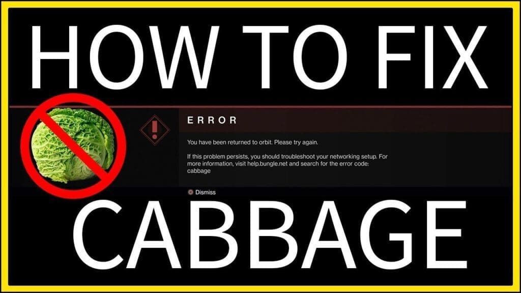 Destiny 2 Error Code Cabbage