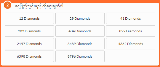 MLBB diamond shop Myanmar MPT