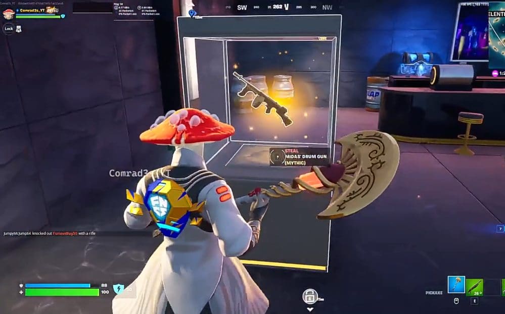 Assist in stealing items from a Vault Display Case Fortnite