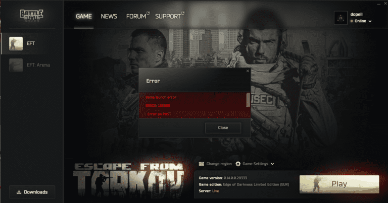 Game Launch Error 103003 Tarkov: TroubleShoots!
