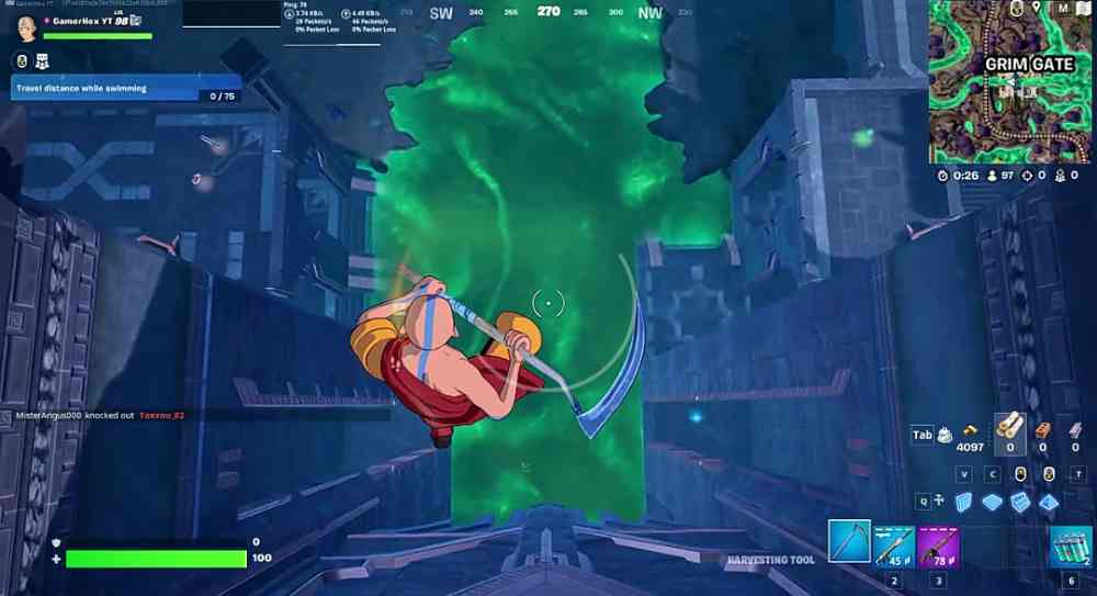 Search an Underworld Chest at Grim Gate and Leave without taking damage Fortnite Quest